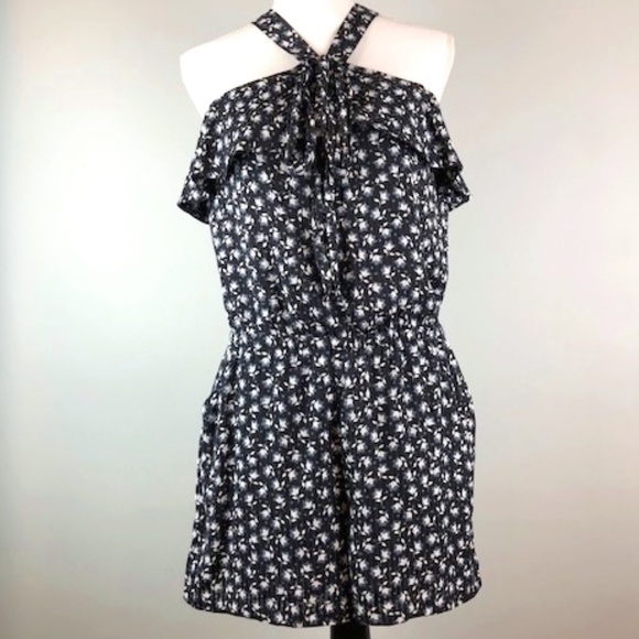 LOFT Pants - Loft Petite Halter Romper Ruffler Short Sz M